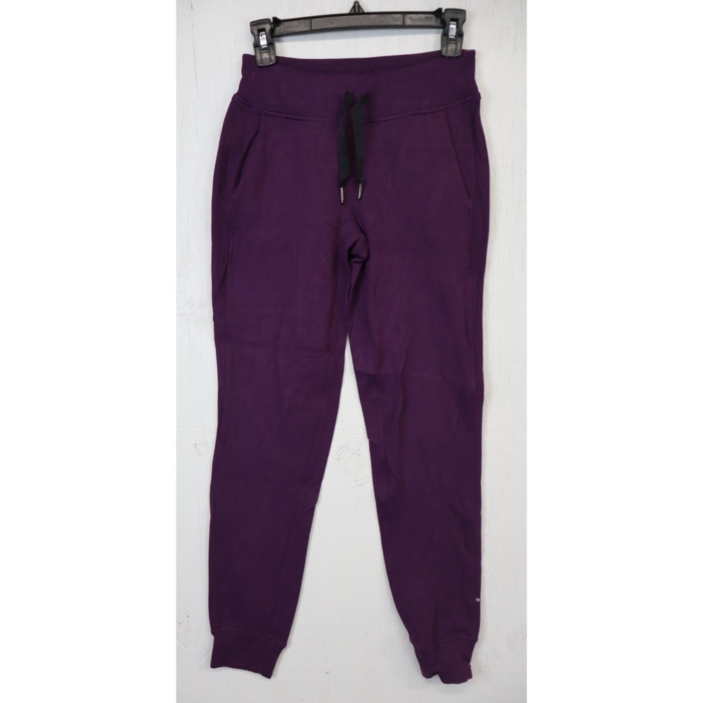 Womens Lululemon Purple Yoga Pants Gym Workouts Size 2 Joggers Draw String